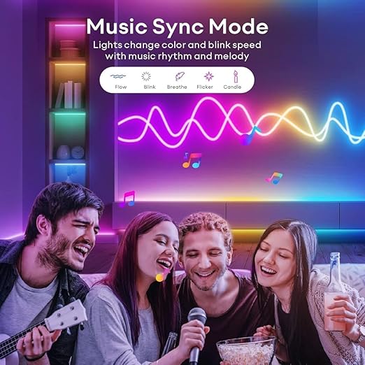 Desidiya® RGB Neon LED 5Mtr Strip Light with App & Remote Control | Music Sync | USB Powered | Waterproof & Flexible Led Rope Light Room, Gaming, Party, Diwali & Home Decoration Ceiling Strip Lights